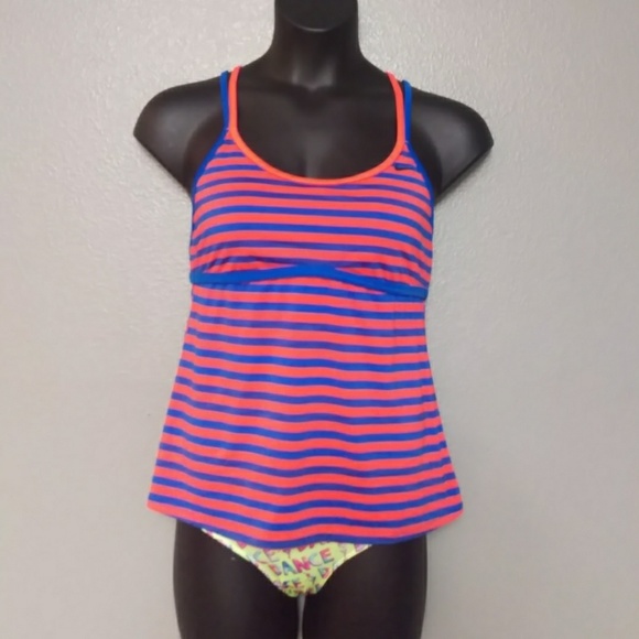 nike striped racerback bikini top